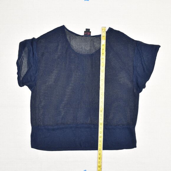 Torrid Women Blouse Knit Short Sleeve Solid Crew Neck Polyester Blue Plus Size 3 - Picture 5 of 8